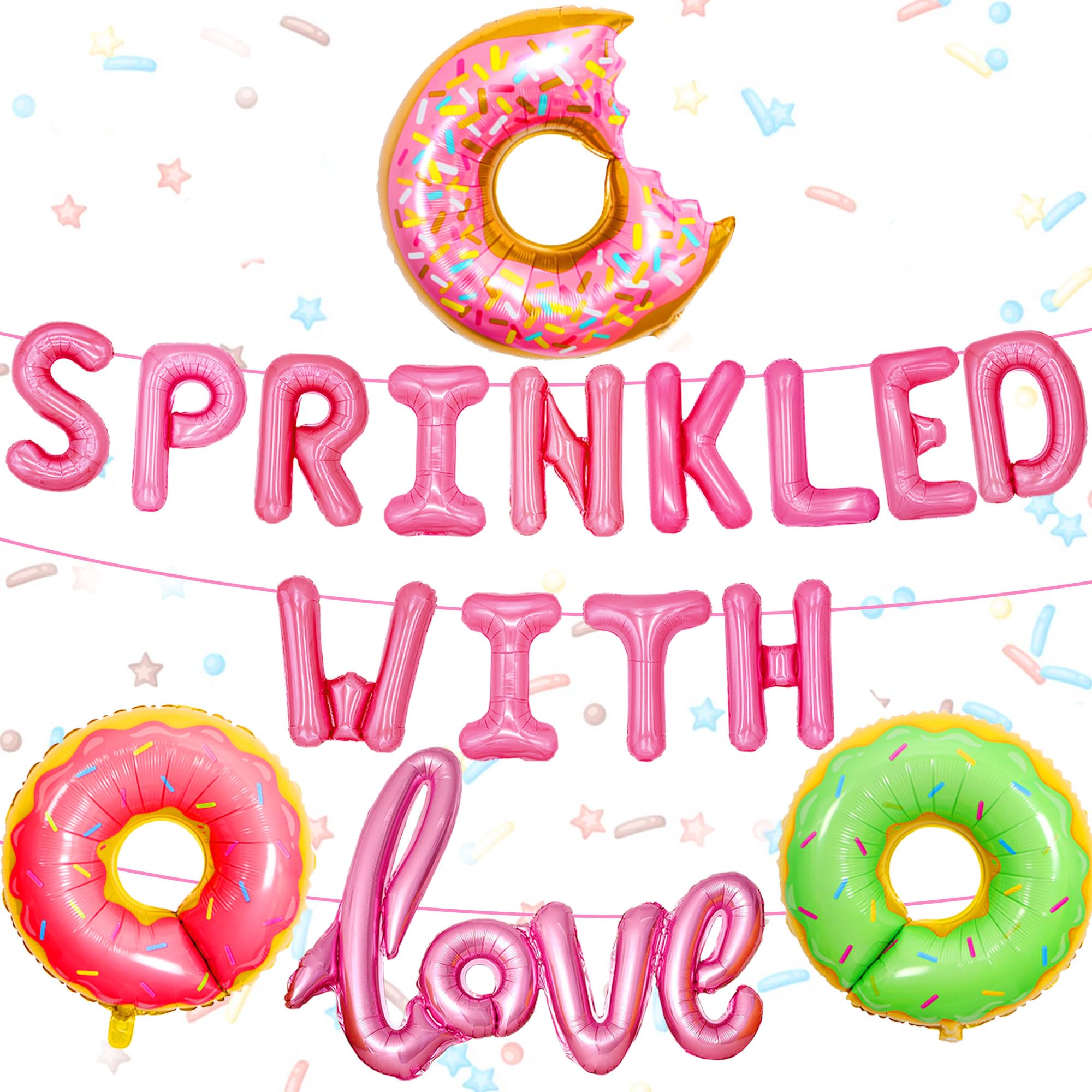 Pink Sprinkled With Love Banner Pink Baby Sprinkle Decorations For