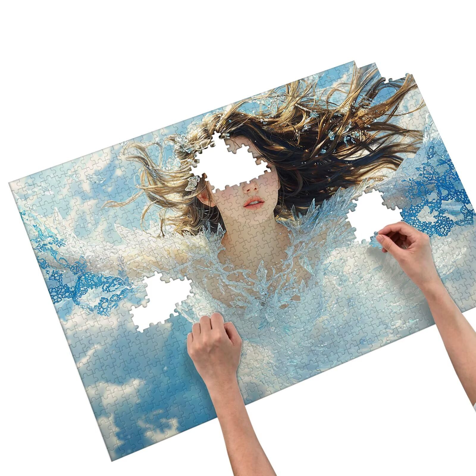 Puzzle 2000 sztuk dla dorosłych, drewniane łamigłówki elfa dla dorosłych, trudne drewniane łamigłówki, rodzinne gry edukacyjne, łamigłówki z pudełkiem na prezent do dekoracji domu, prezent dla kobiet