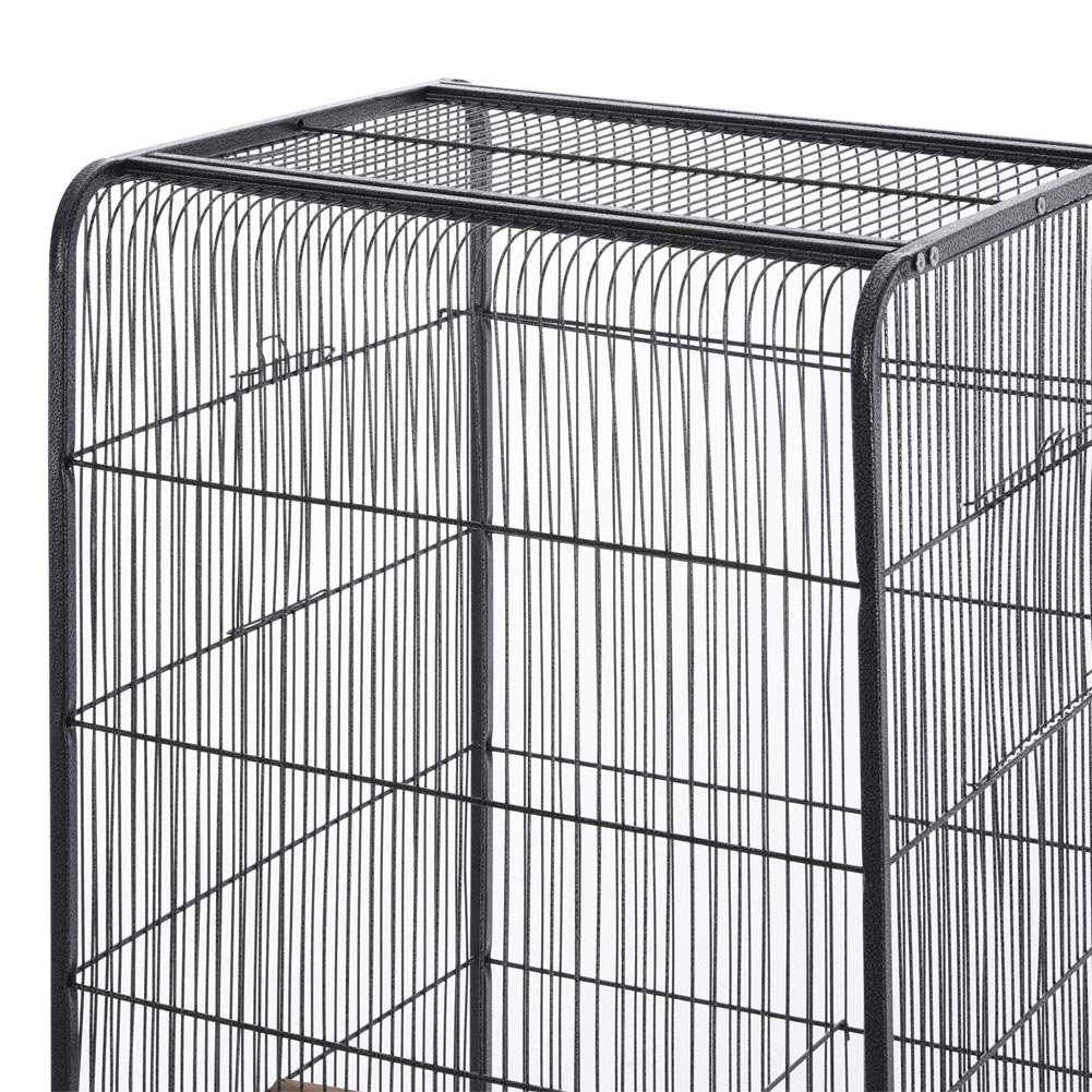 BAKAJI Voliera XXL per Uccelli Pappagalli Canarini Parrocchetti Altezza 150 cm Gabbia Grande in Metallo Bird House Cassetto Estraibile per la Sabbia, Adatta per Interno ed Esterno