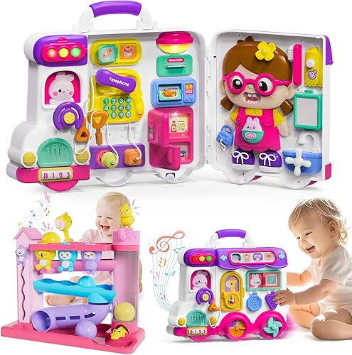 Juguete musical para niñas de 1 a 2 años - Tablero Montessori ocupado y juguete de bola