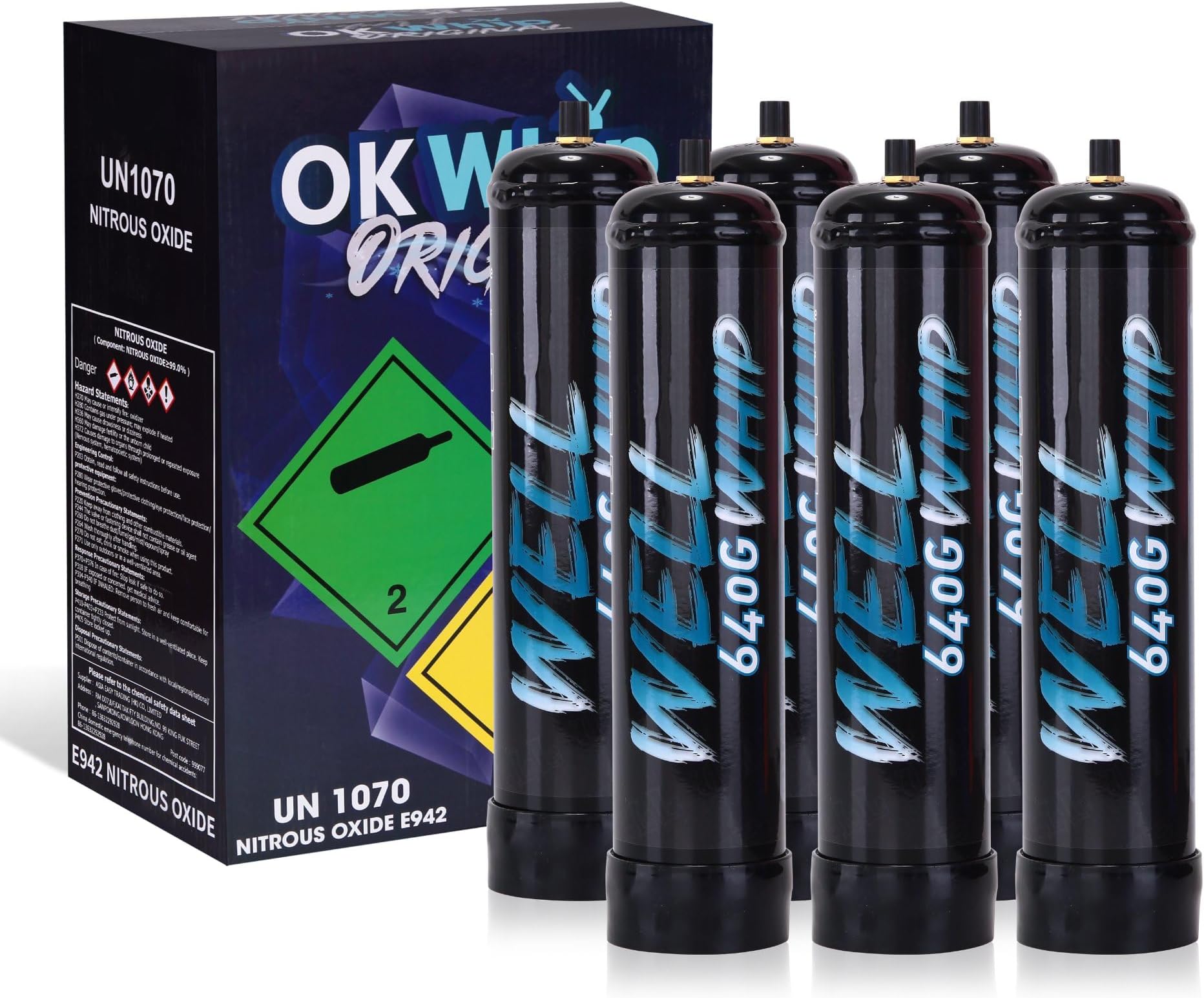 WellWhip Whipped Cream Charger 1.1L*6 Nitrous Oxide Tank Galaxy Gas Nitrous Oxide n2o Nitrous Canisters