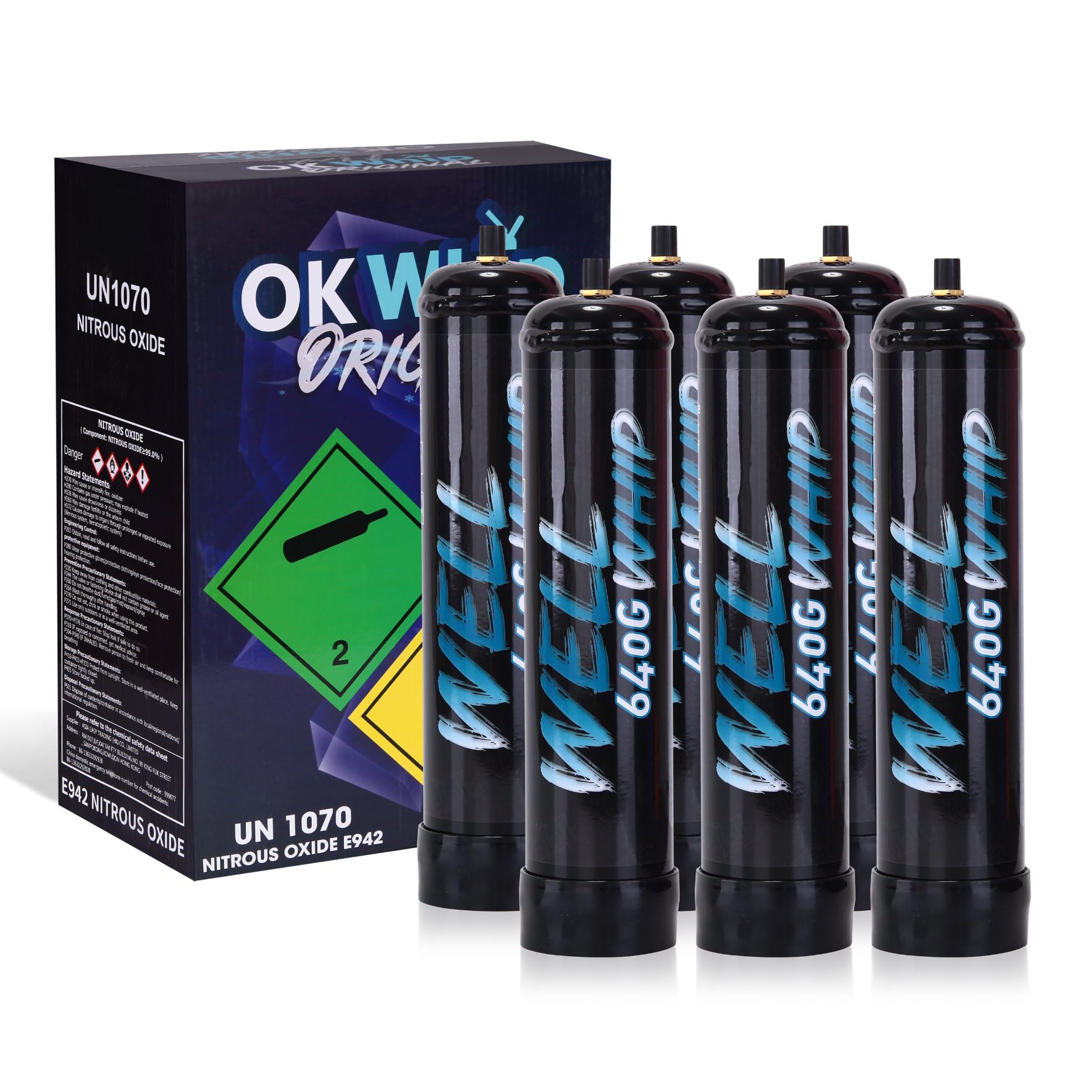 WellWhip Whipped Cream Charger 1.1L*6 Nitrous Oxide Tank Galaxy Gas Nitrous Oxide n2o Nitrous Canisters