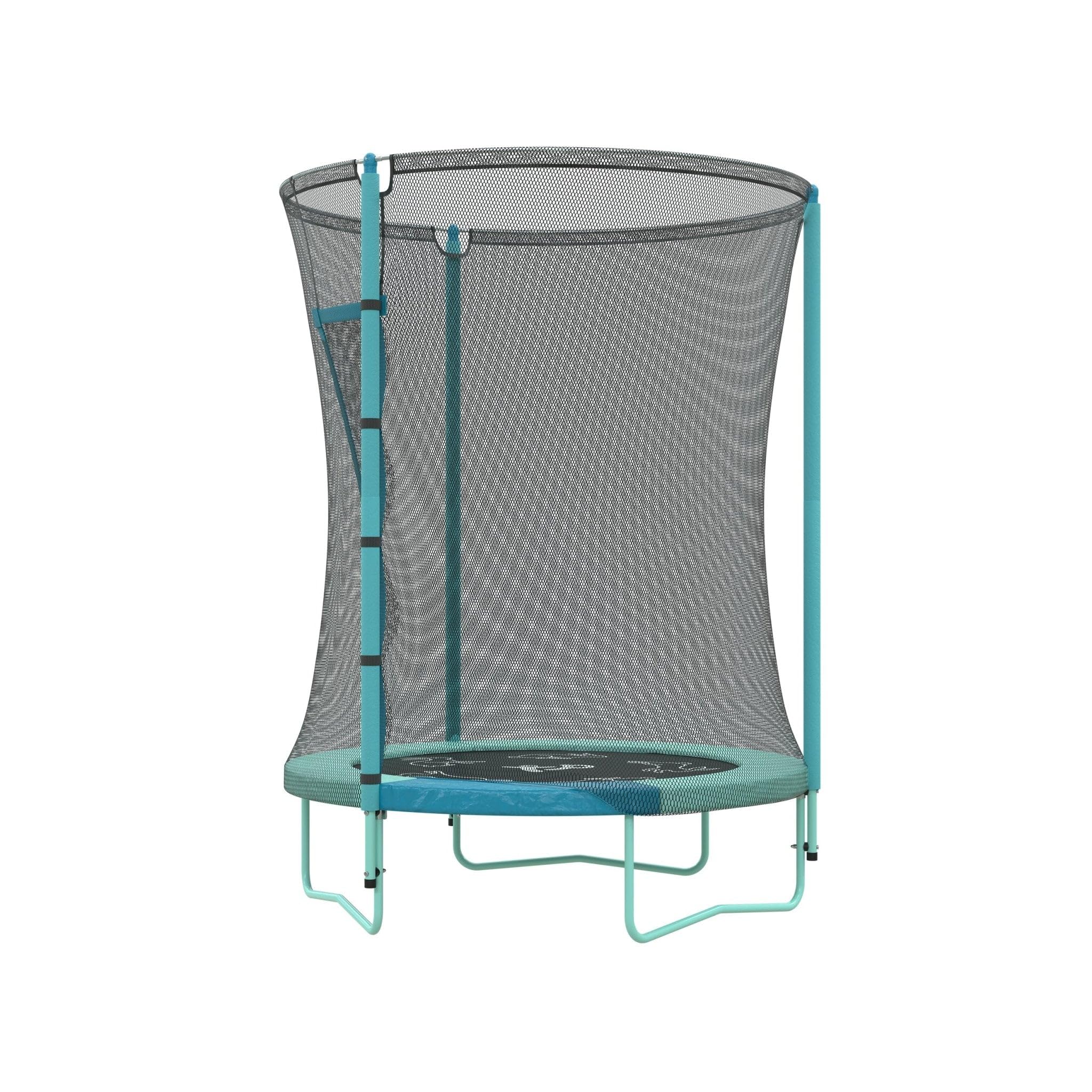 TP Toys 4.5ft Junior Toddler Trampoline With Safety Zip Free Door. Safe Trampoline for Toddlers & Children Fun Indoor and Outdoor Round Bouncer Rebounder. Outdoor Play Equipment. Small Mini Trampoline