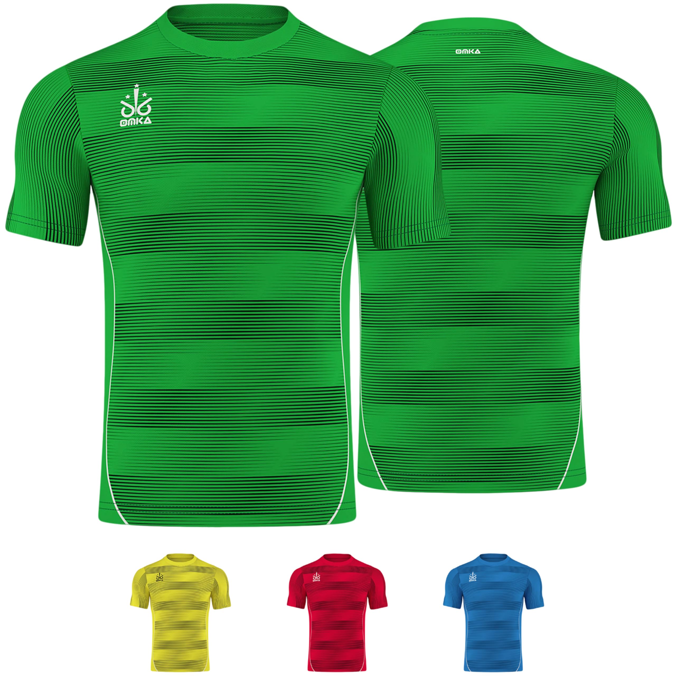 OMKA Team Sportshirt - Atmungsaktives Kurzarm-Fußballtrikot, Rundhals-Fantrikot, Premium Teamwear Sportbekleidung