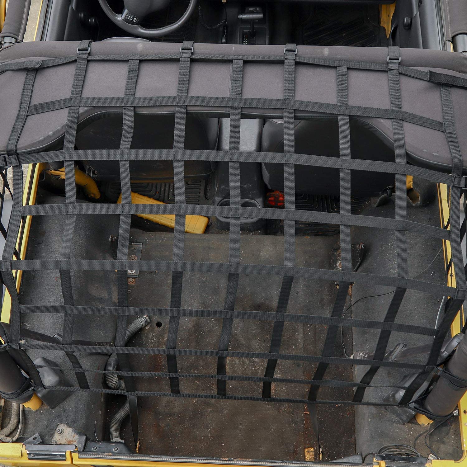 Red de Malla para Techo de Carga, Red de sujeción Protectora para Carga, Red de Maletero para Jeep Wrangler TJ 2 Puertas 1997-2006