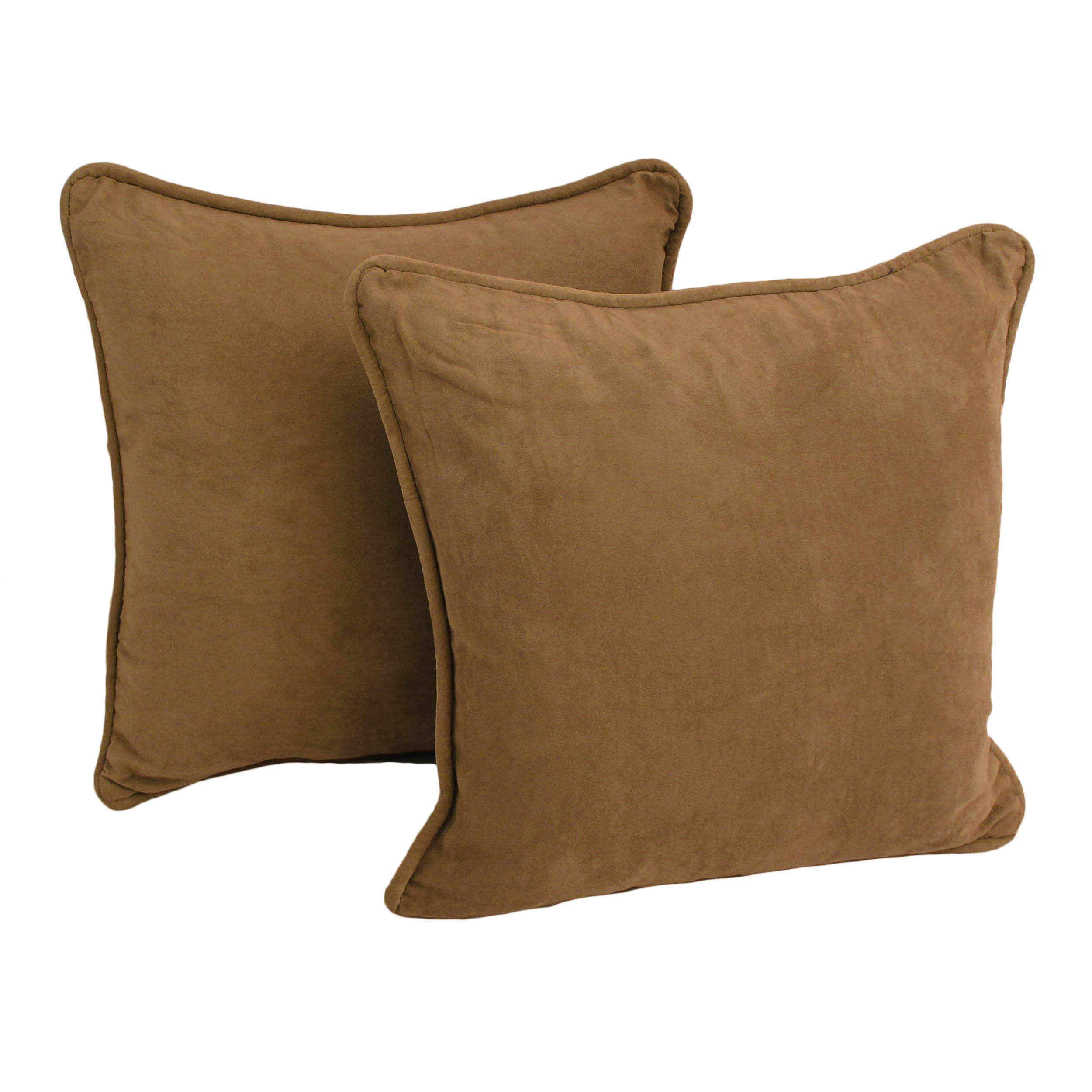 Blazing Needles Corded Microsuede Throw Pillow, 18