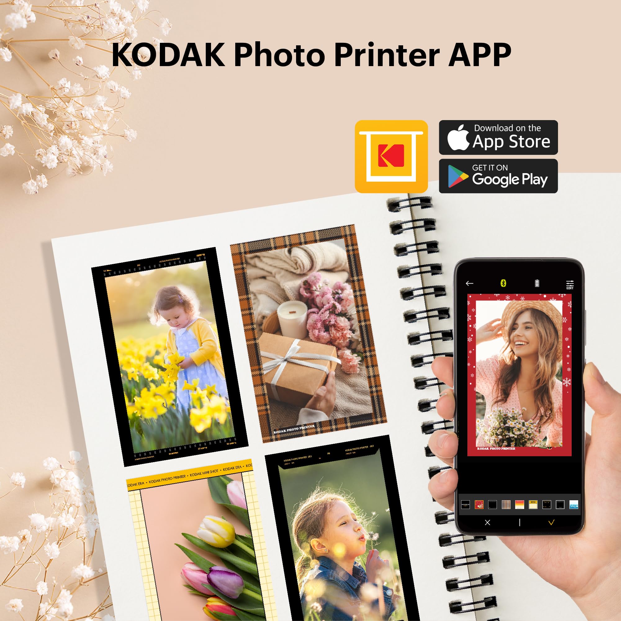 Kodak Mini Shot 2 Retro 4PASS Sofortkamera und trag printer 2-in-1, 5,3×8,6 Zentimeter Sofortdrucke, 38-Blatt Bundle mit Zubehör, Weiß