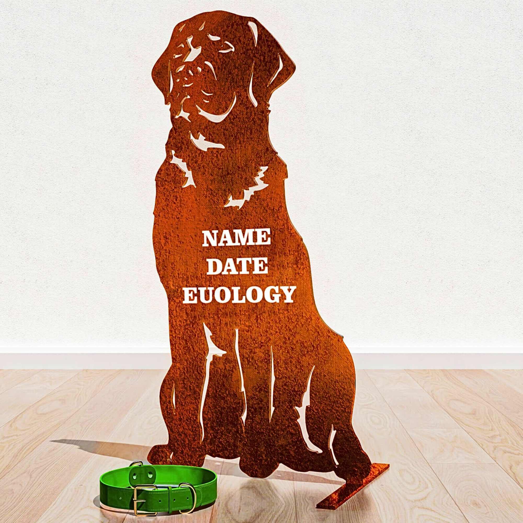 Labrador Retriever Dog Loss Memorial Stone Grave Marker Plaque Garden Ornament Remembrance Keepsake Sympathy Bereavement Stone Sculpture Figure Statue (Personalised Natural Patina)