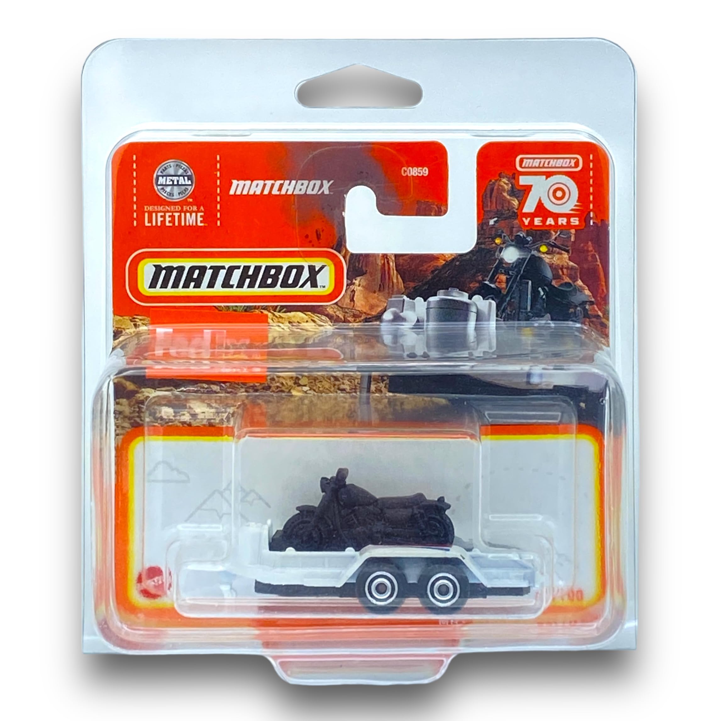 Matchbox MBX Cycle Trailer (White & Black) - MBX 2023-63/100 (Short Card) - COMES IN A KLAS CAR KEEPER SHORT CARD PROTECTOR CASE - HLD27