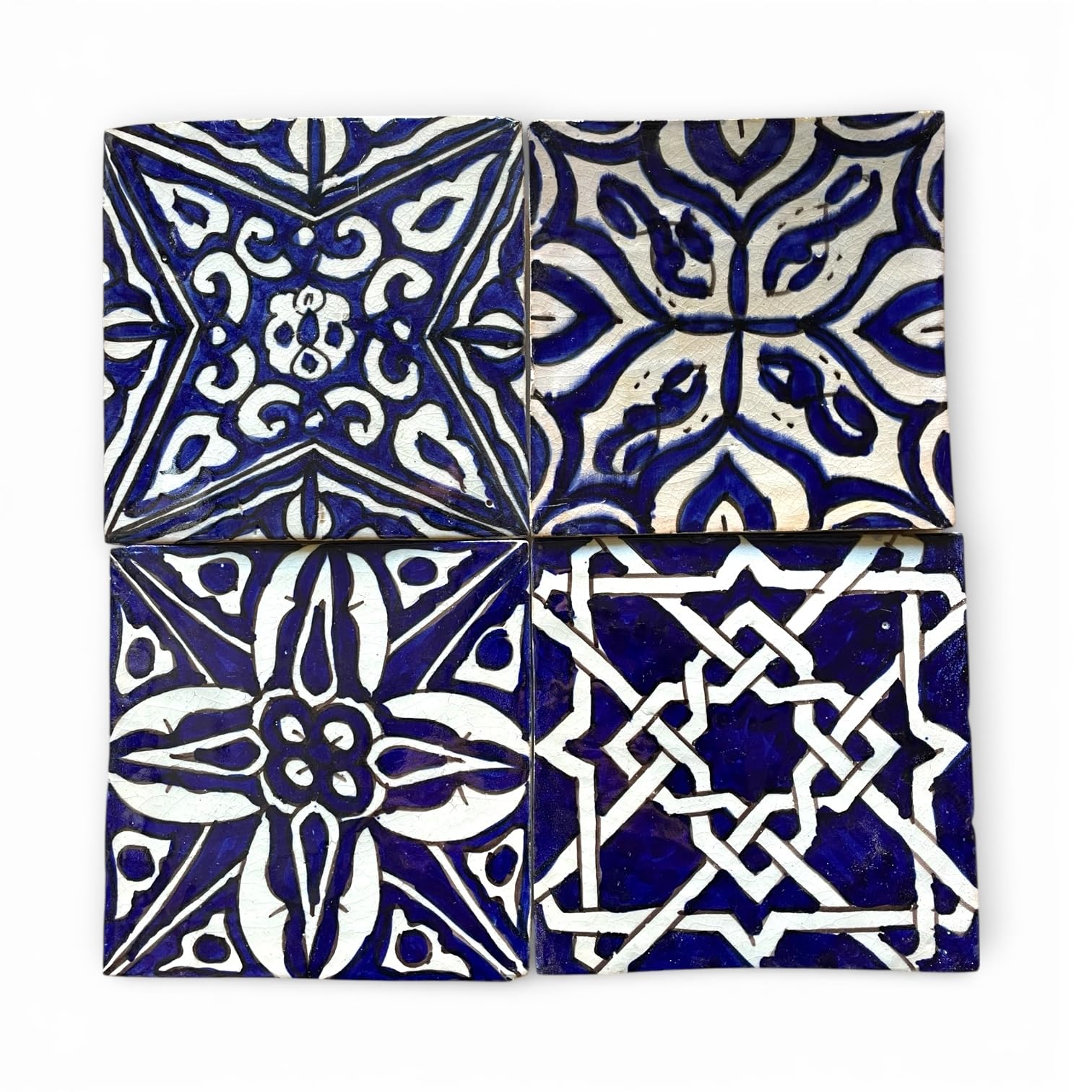 Carreaux marocains peints à la main bleu et blanc pour crédence de cuisine