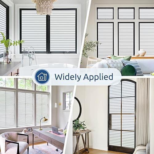 Miniatura 9 de rabbitgoo Película de privacidad para ventana, película de vidrio esmerilado para baño, adhesivo estático no adhesivo extraíble para puerta de