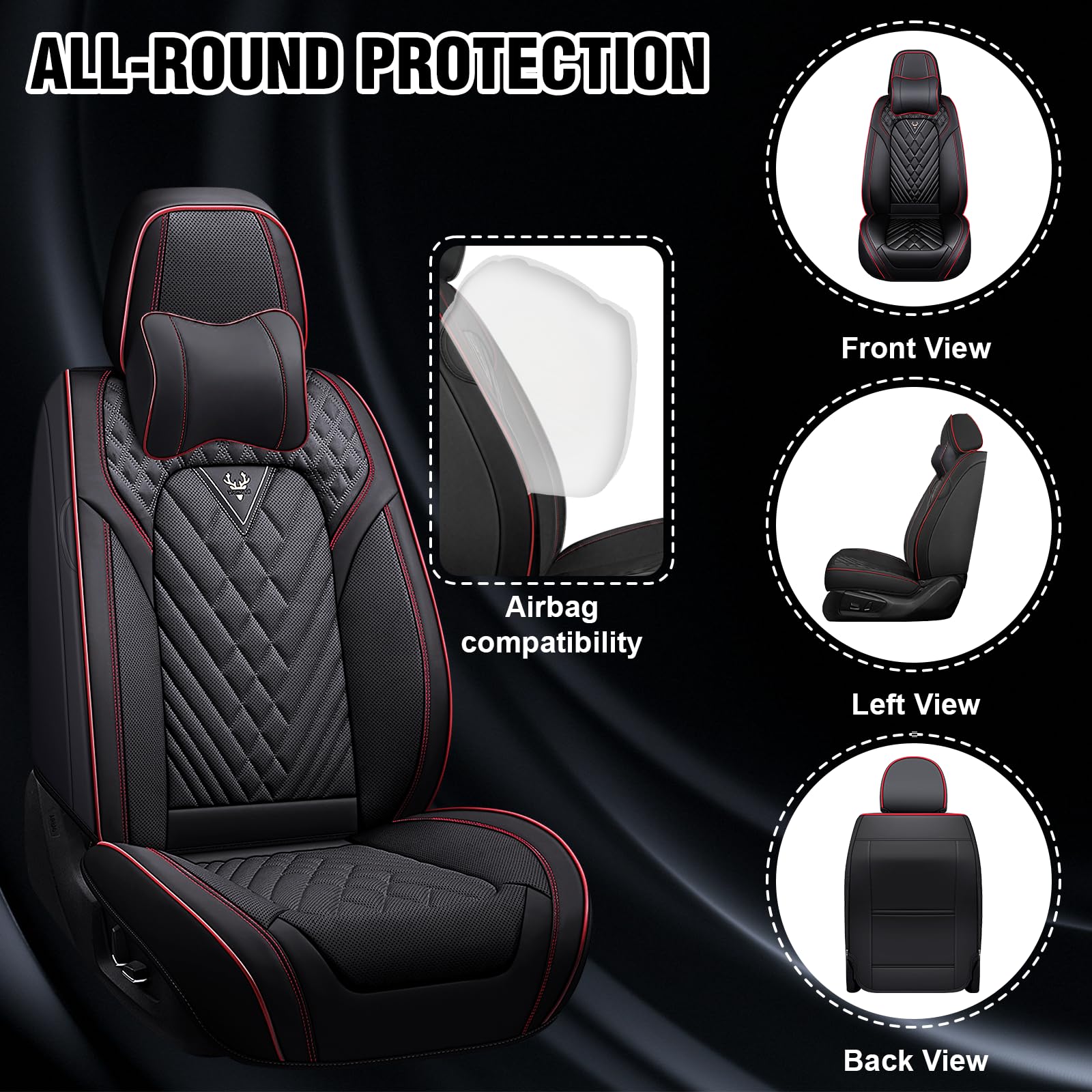 Car Seat Covers for Chevy Trailblazer 2002-2025 Waterproof Nappa Leather Car Seat Protector Comfortable and Anti-Slip Car Seat — view 2