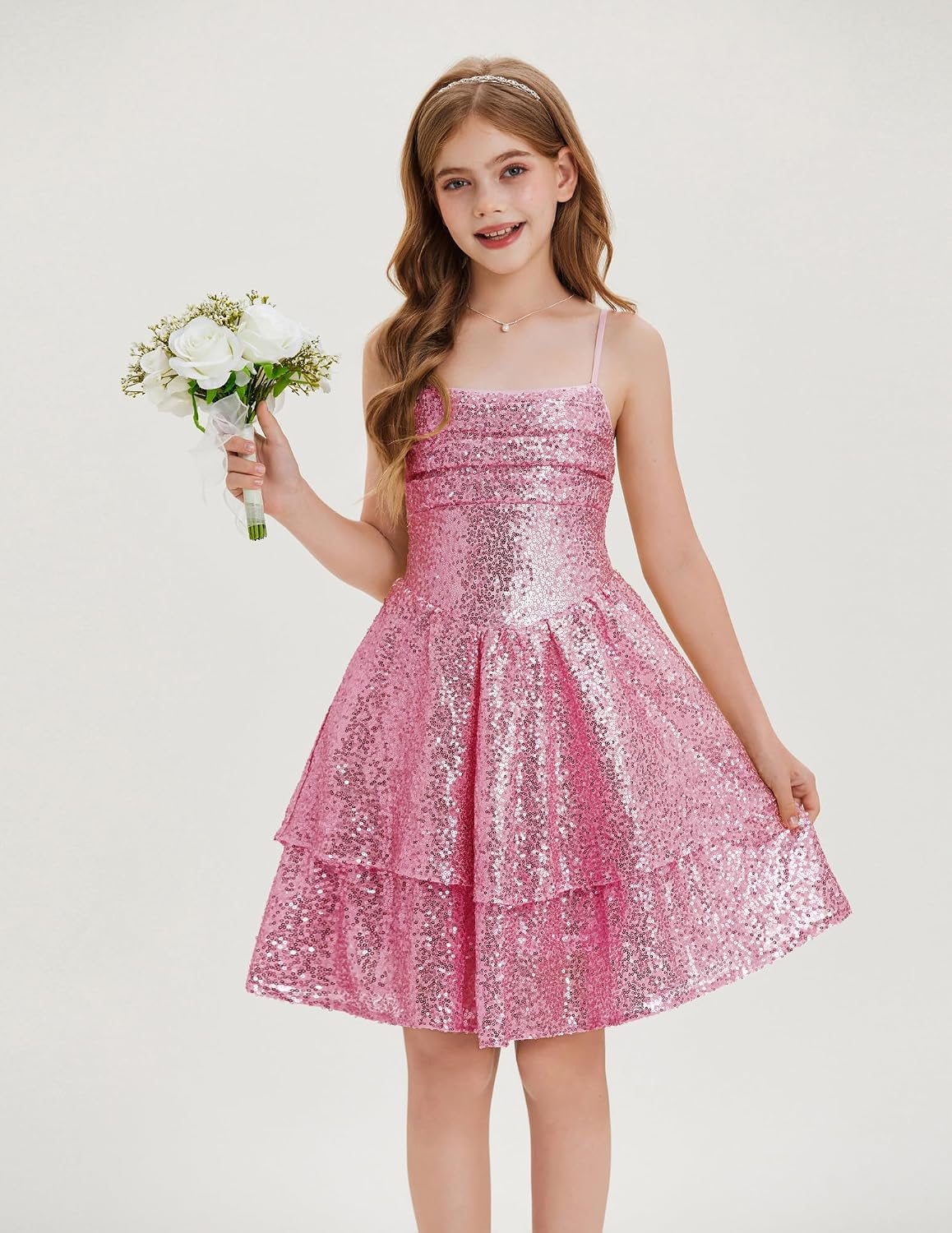 GRACE KARIN Girls Sequin Formal Party Birthday Christmas Fancy Dresses 7-14 image 3