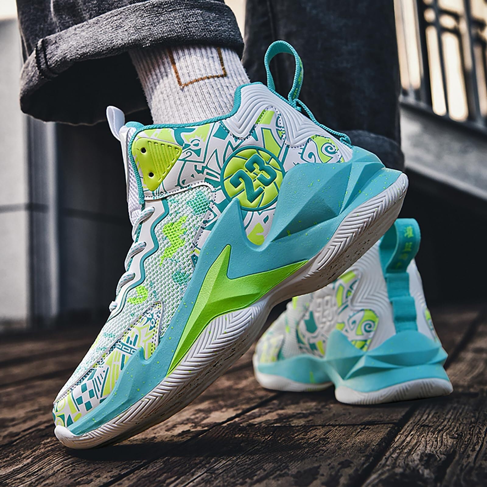 Scarpe Basket Unisex Alte, Traspiranti. Grip e Supporto per Sport
