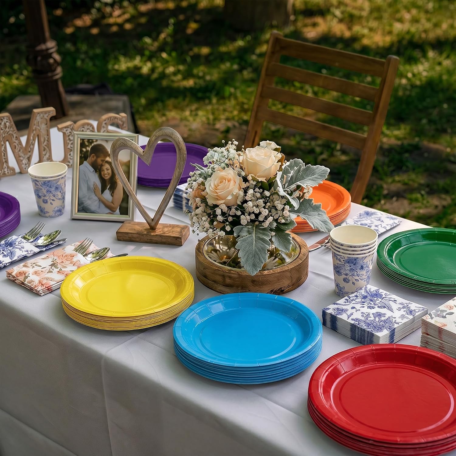 72 Pcs 7 Inch Rainbow Paper Plates, Disposable Bulk Dessert Plates image 5