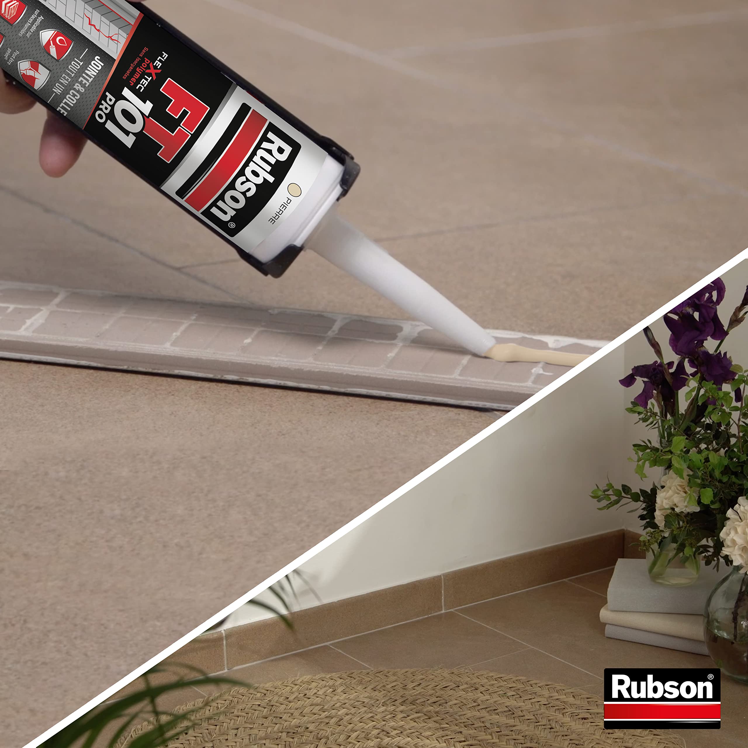 Rubson FT101 Mastic Polymer uniwersalny materiał, do wszystkich rodzajów fug, naprawy pęknięć, kolagenu, wewnątrz i na zewnątrz, wkład 280 ml