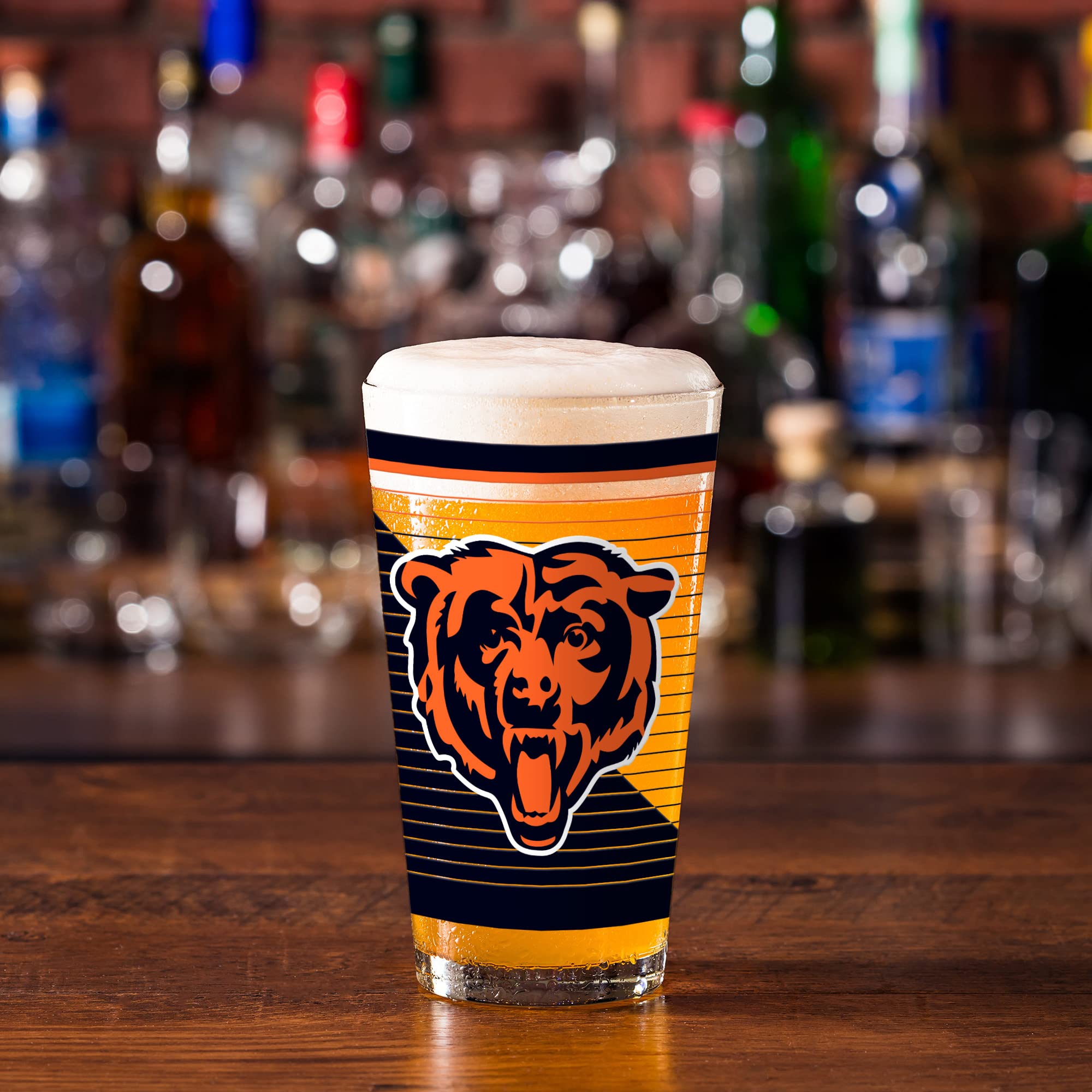 Chicago Bears Pint Glasses - NFL Fan Gift -3 Chicago Bears Pint Glasses - NFL Fan Gift -3