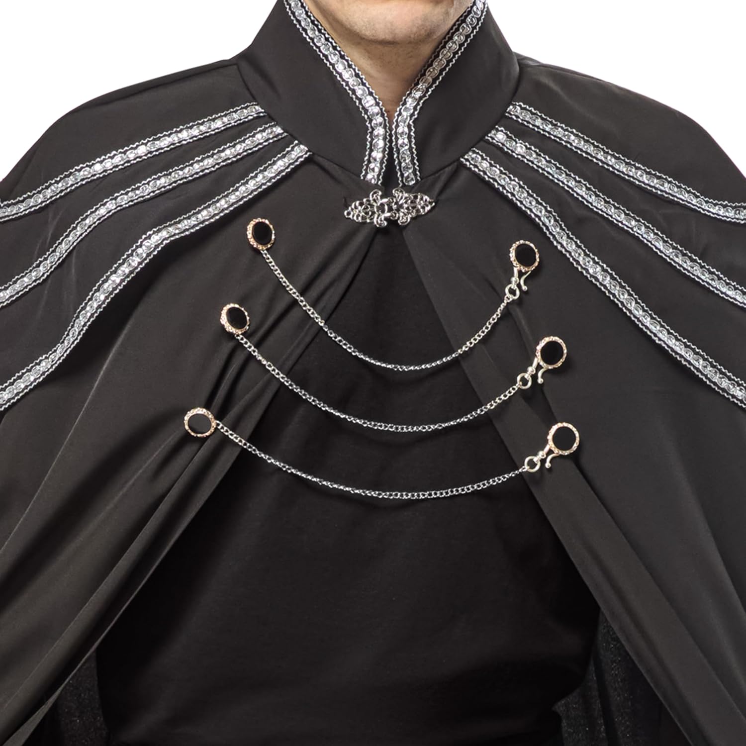 Rubies Dark Renaissance Cape for Adults, Men's One Size Black/Grey