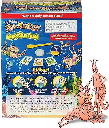 Miniatura 6 de Sea-Monkeys Magiquarium - Mascota más fácil y sin complicaciones del mundo - Cultiva tu propia mascota en un acuario iluminado - A partir de 6 años