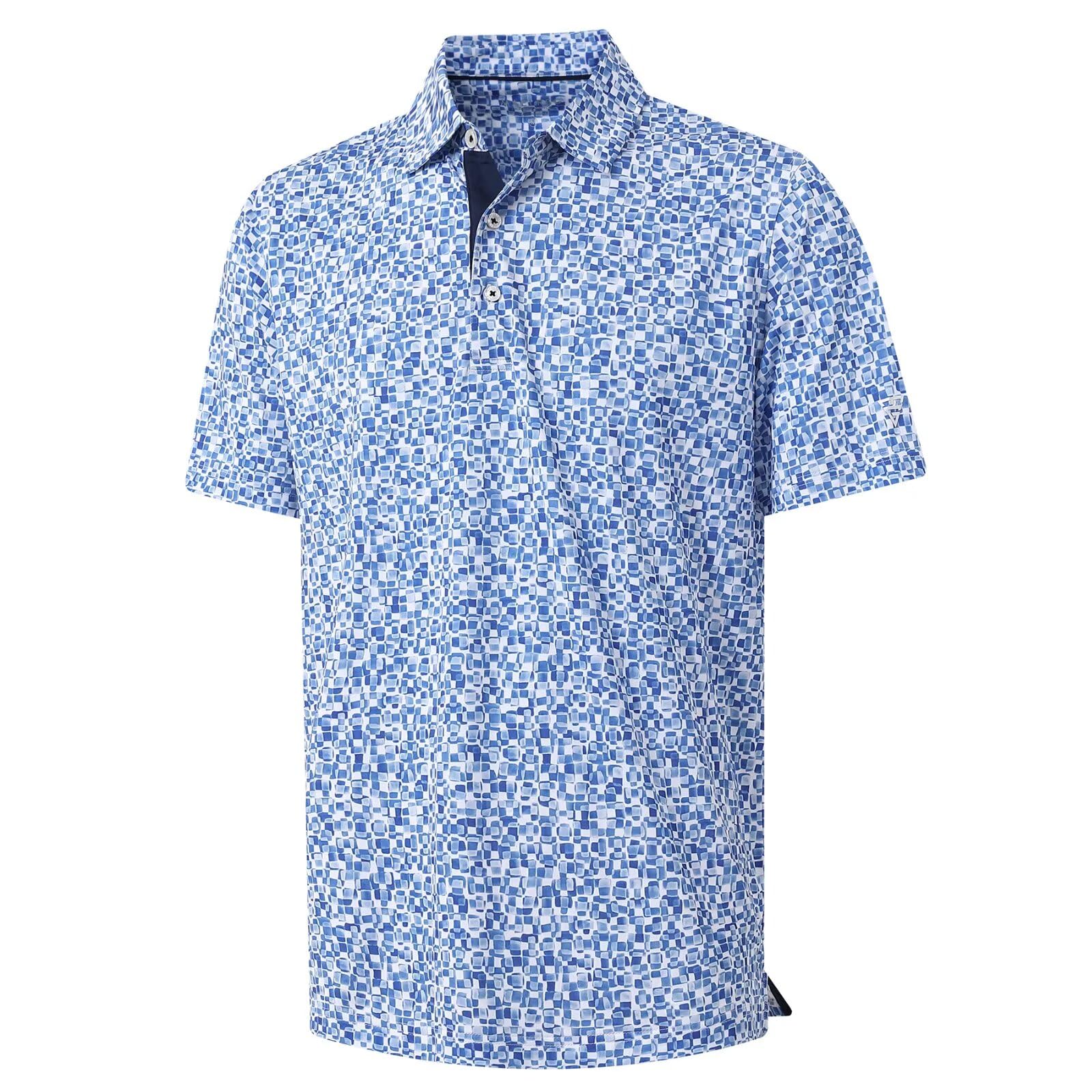 M MAELREG Mens Golf Shirt Short Sleeve Dry Fit Print Moisture Wicking Performance Patterns Collared Polo Shirt — view 34
