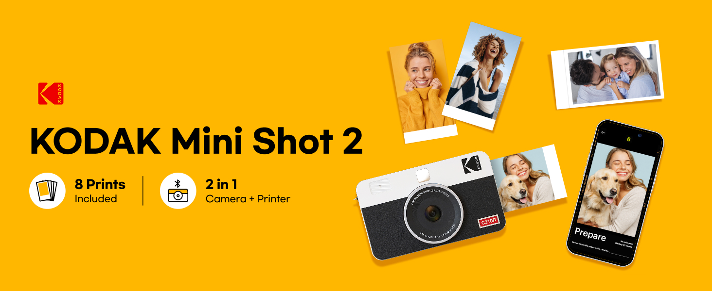 KODAK Mini Shot 2 Retro Christmas Gift 4PASS 2-in-1 Instant Camera