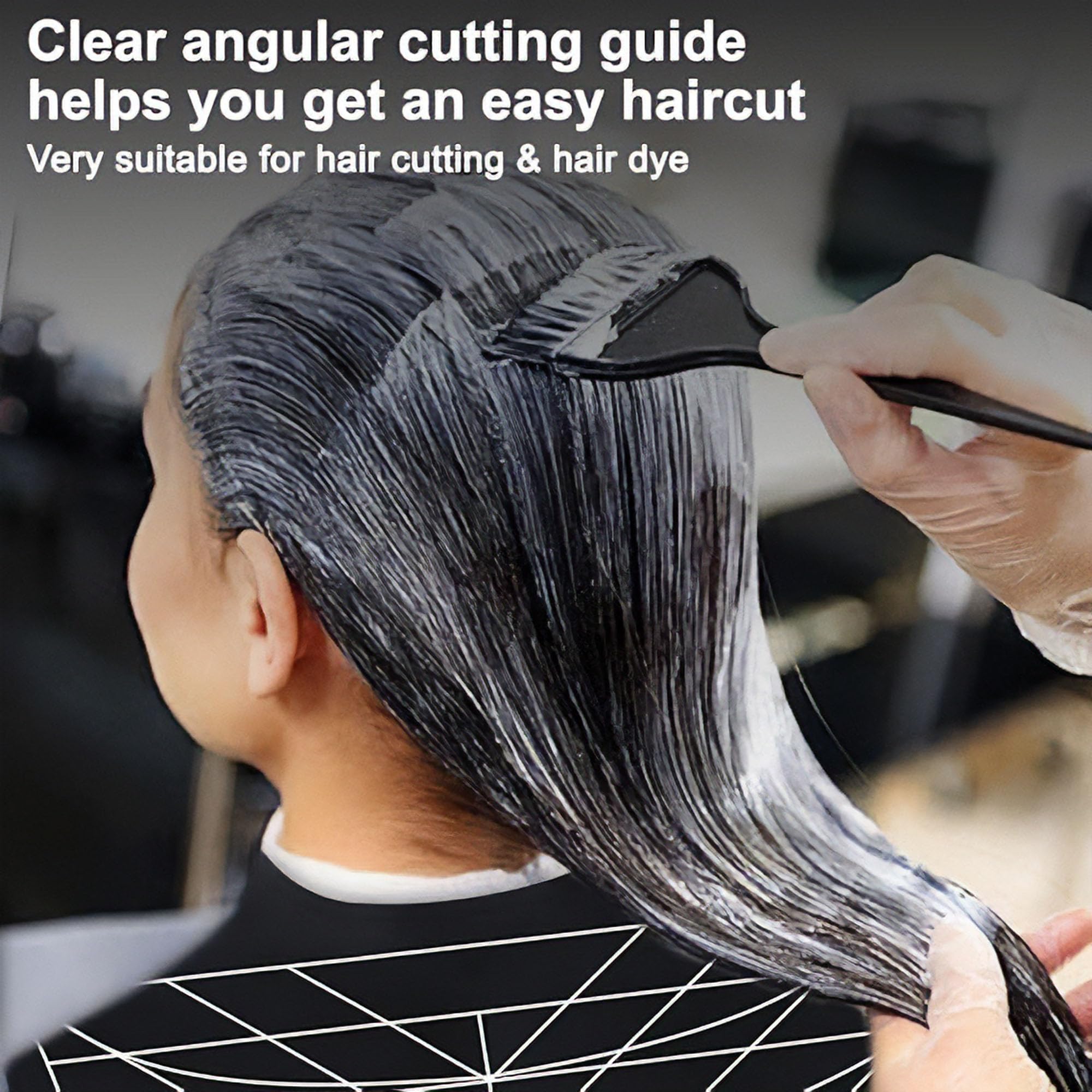 Eson Hair Cutting Collar Cape, Hair Cutting Guide, Silicone Waterproof Collar Cape with Guidelines - Image 3