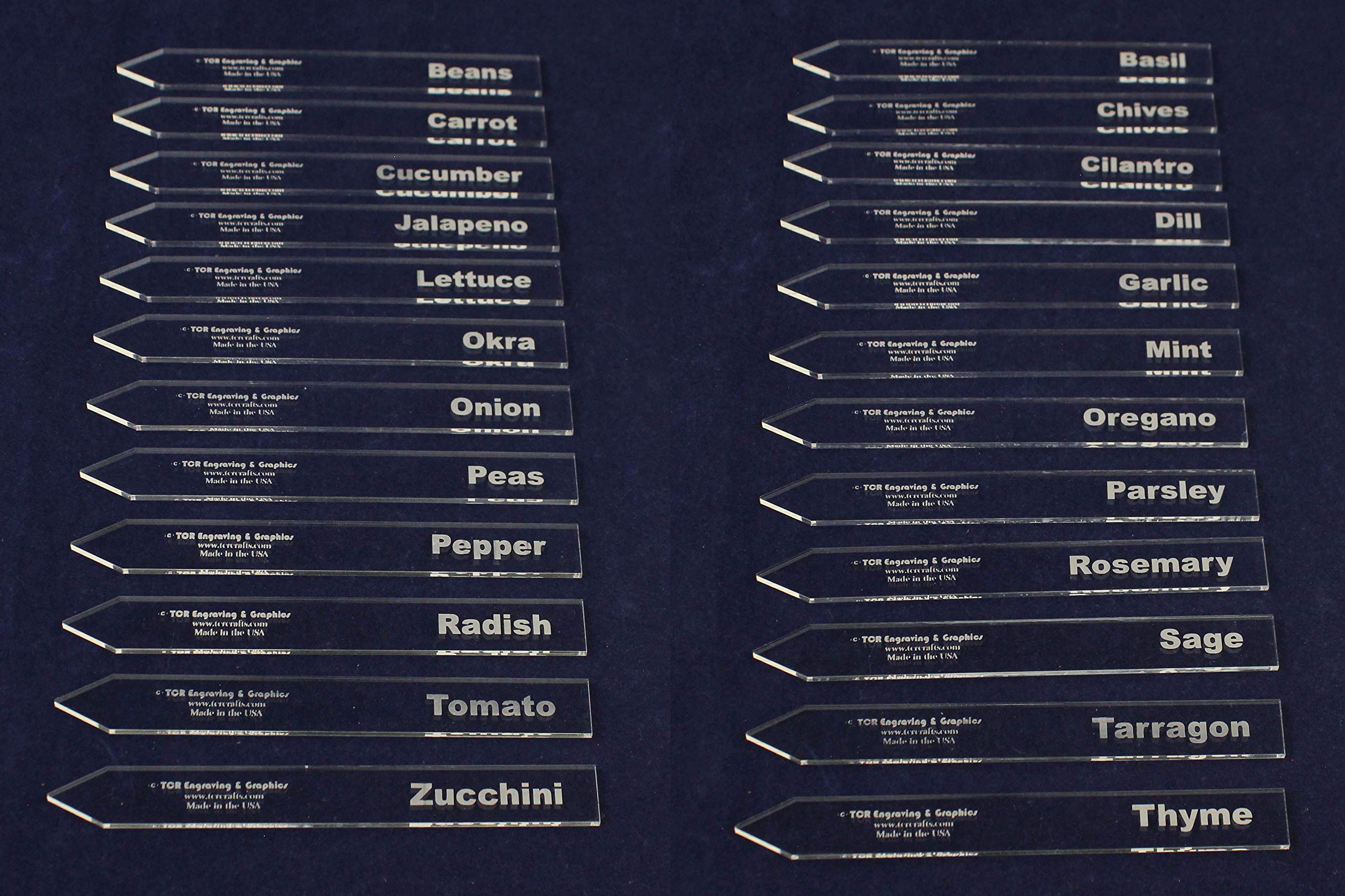 TCR Crafts Acrylic Plant Markers 1/8" Clear Acrylic- 24 Pack Vegetables and Herbs