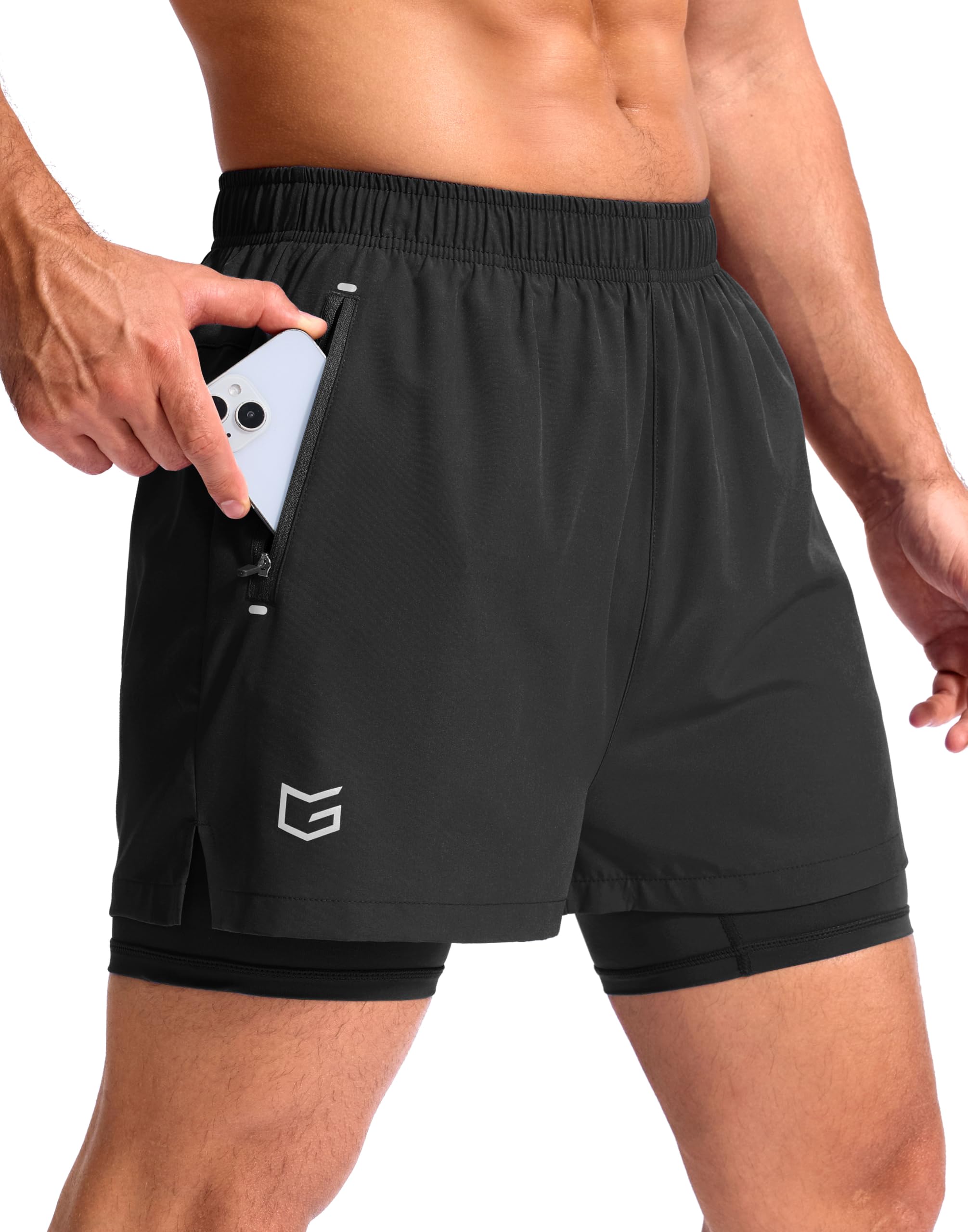 Photo 1 of G Gradual Men's 2-in-1 Running Gym Shorts