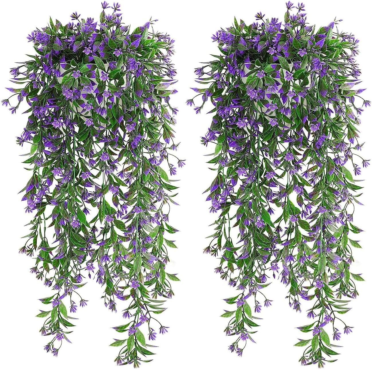 4 Piante Finte Edera Con Rose - Decorazione Esterna E Interna, Resistenti Ai Raggi UV - Foto 7