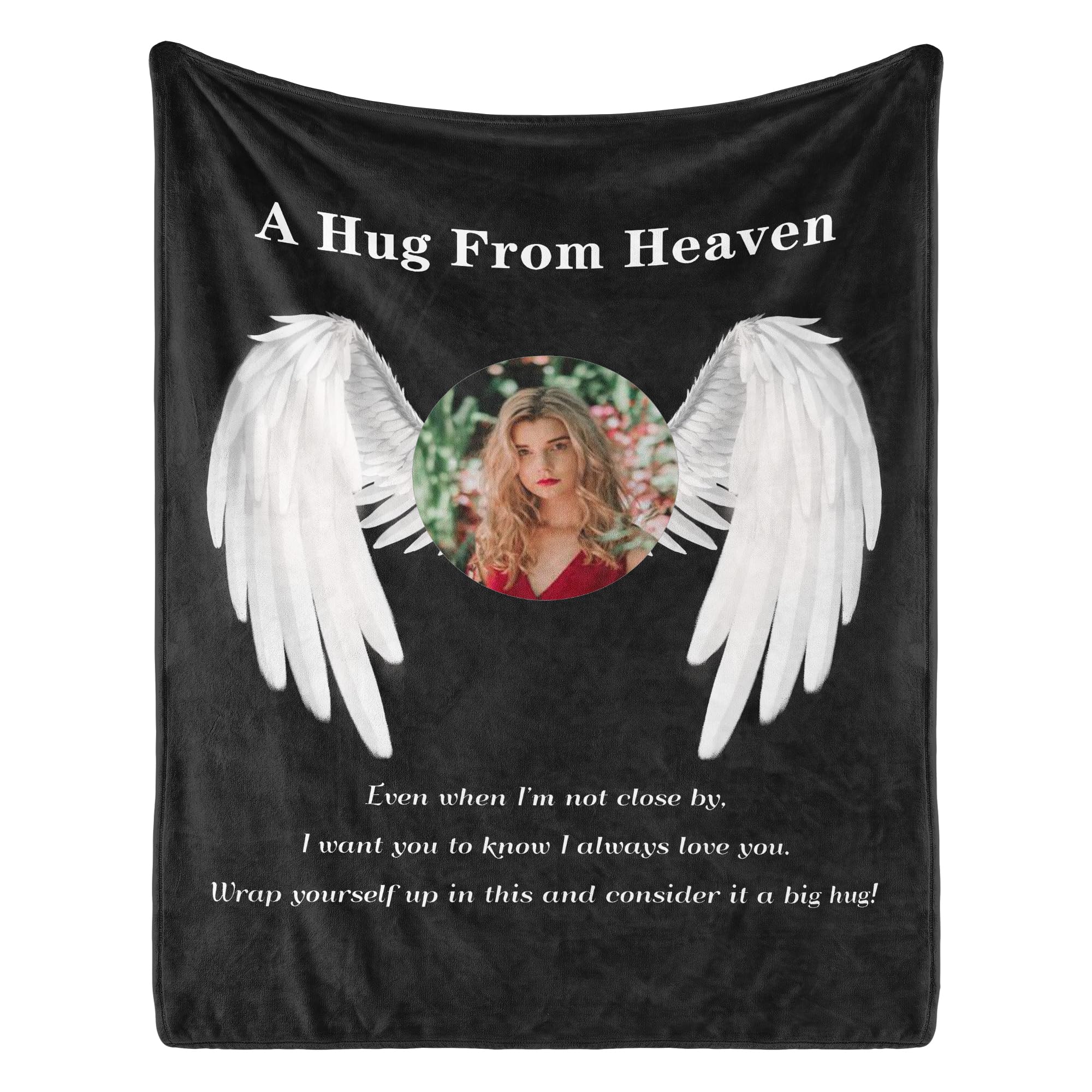 PUREFLY Personalized Memorial Blanket with Photos in Loving Memory for Loved Ones Lost, Custom Gift Loss of Dad Mom Son Daughter, Bereavement Sympathy (Style 1)