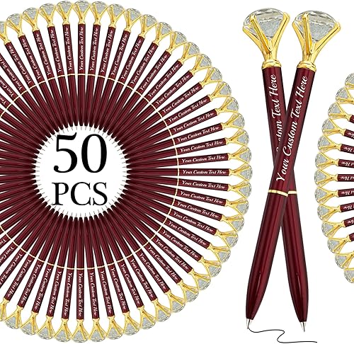 Miniatura 12 de Bolígrafos de diamantes con cristal personalizado dorado personalizado con nombre grabado a granel bolígrafos de metal personalizados bolígrafos