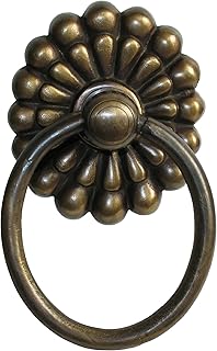 Gado Gado Hardware HRP2016 Ring Pull with Engraved Oval Melon Backplate