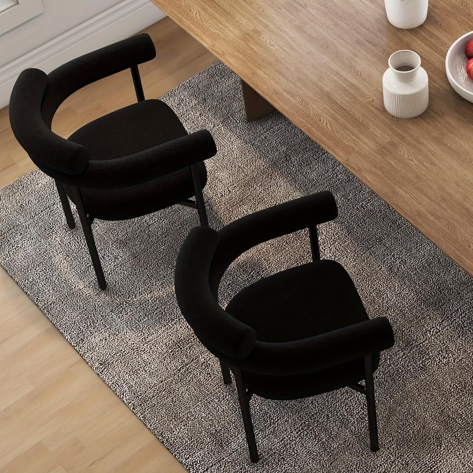AODAILIHB Black Kitchen Chairs Set of 2, Modern Dining