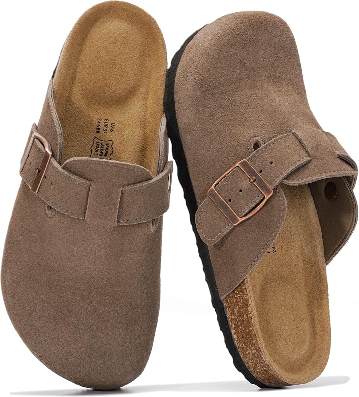 Project Cloud 100% Genuine Leather Slip-ons Footbed Clogs for Women Sandals | Memory Foam Arch Support Slippers for Women; Trendy Slip-ons Women's Mules & Clogs Sandals; Non-Slip Outsole for comfort.