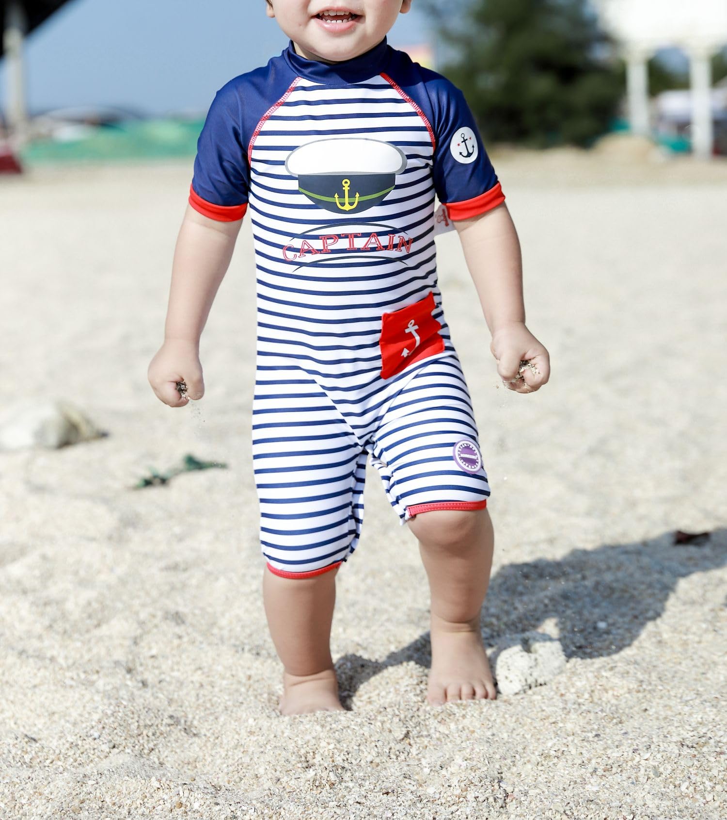 BONVERANO Costume Bagno Bambini UPF 50+ Protezione Solare Maniche Corte Chiusura Zip