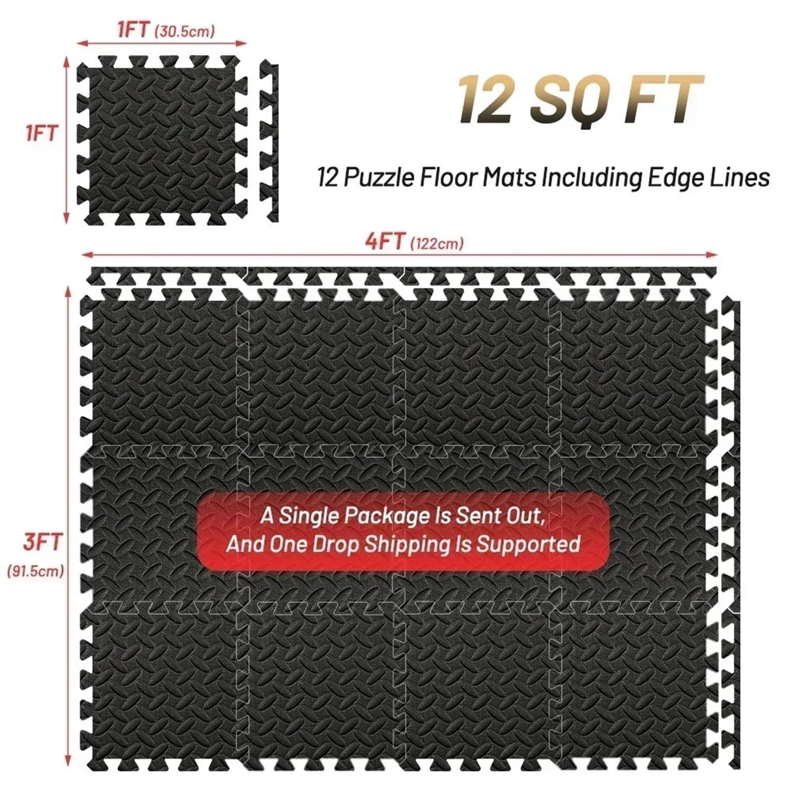 Tappeto Da Fitness A Puzzle Tappetini antiscivolo in piastrelle EVA ad incastro da 4~20 pezzi for palestra domestica