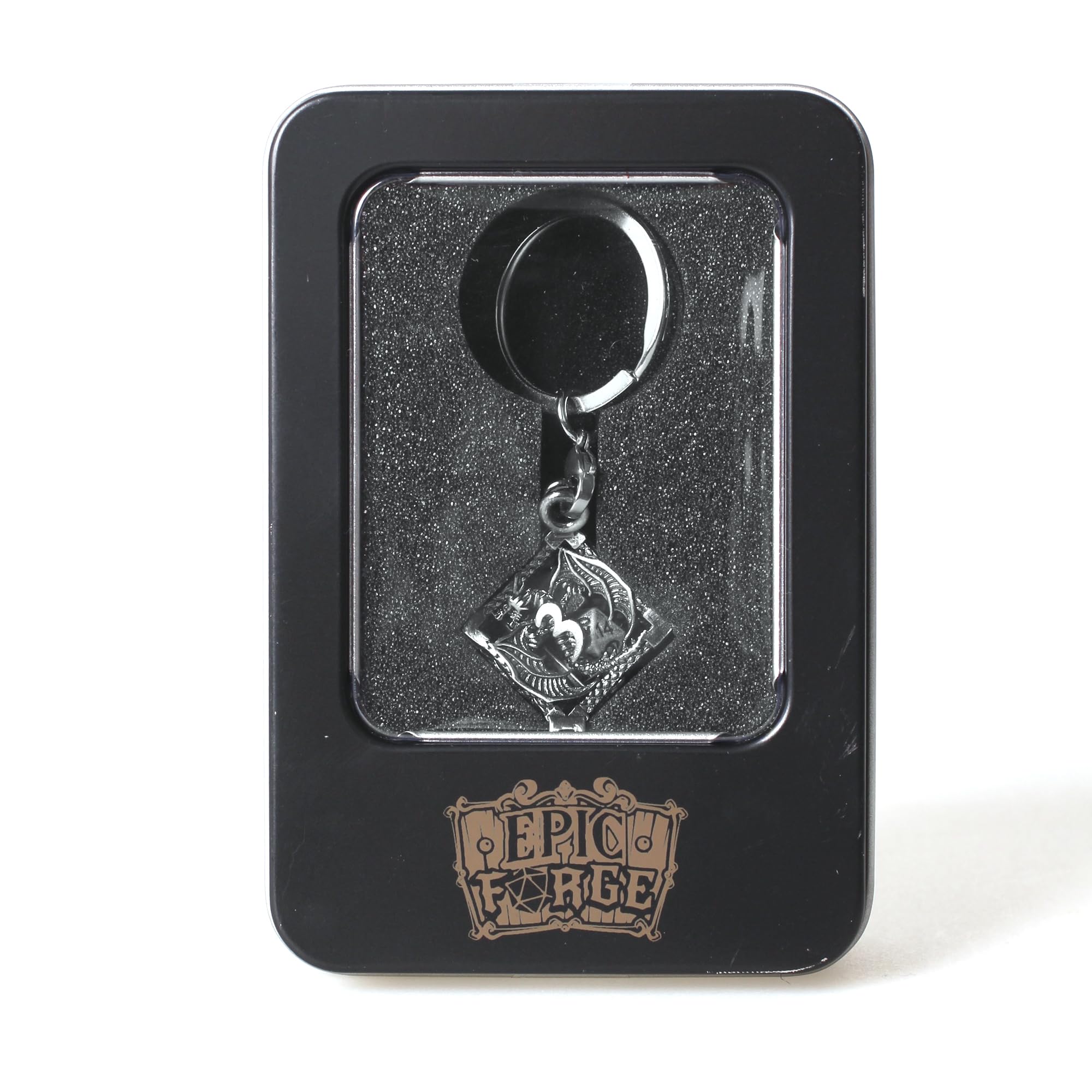 Epic Forge -Key ring D6 Silver - set of 7 mini metal dice (5 mm)