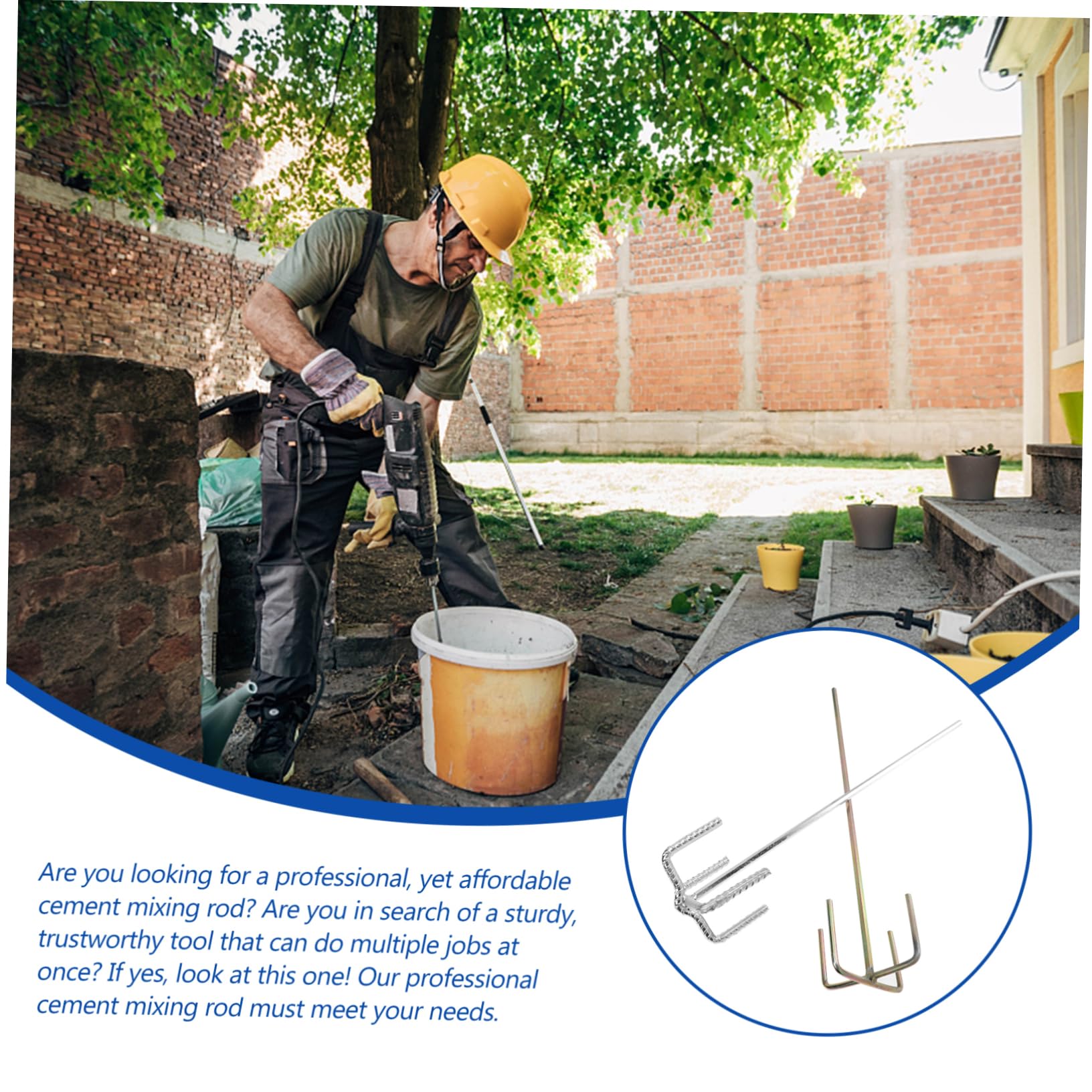 ARTIBETTER Hexagonal Stirring Rods Electric Cement Mixer Machine Parts Paint and Mixer Drill Set for Home Construction