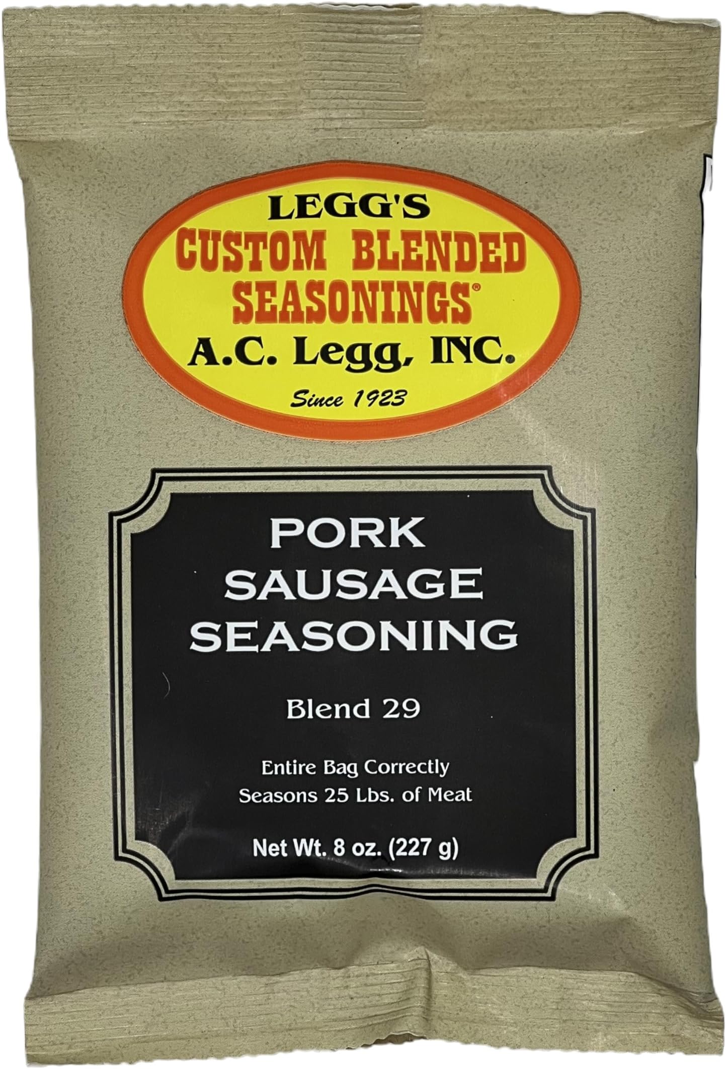 A.C. Legg Old Plantation Seasonings - Blend 29 - Pork Sausage Seasoning - 8 Ounce