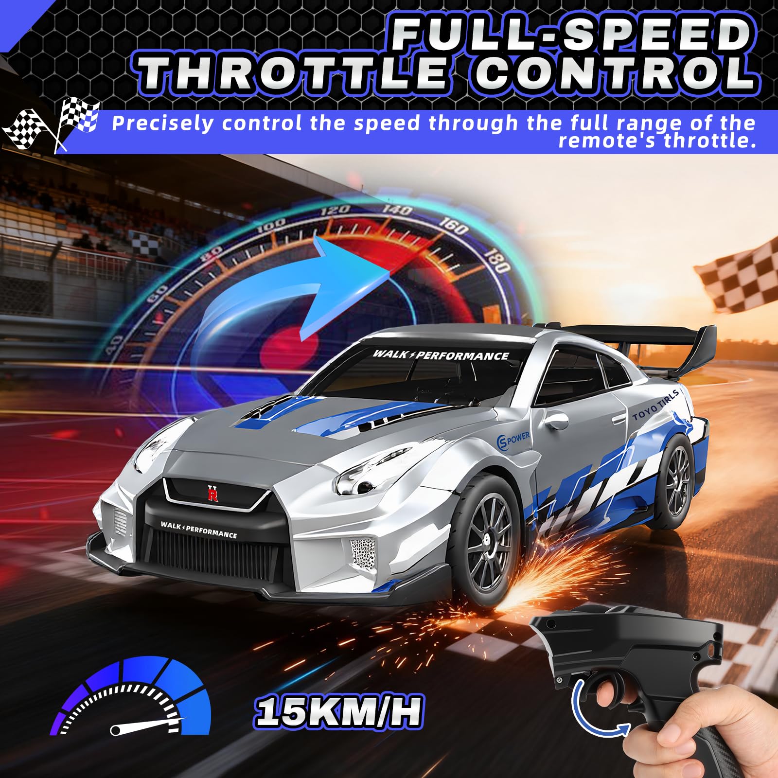 YOOHBERRYS Mini RC Drift Car Pro (Szary)