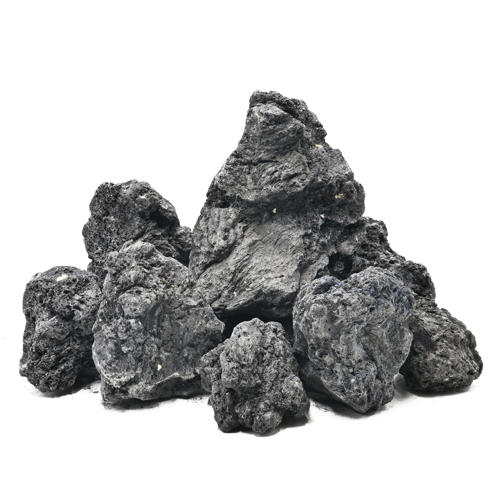Pietre laviche vulcaniche naturali per braciere da 10,2 - 22,9 cm, rocce naturali per braciere, set di tronchi di gas, camini, paesaggistica decorativa e progetti di giardino all'aperto, 6-7