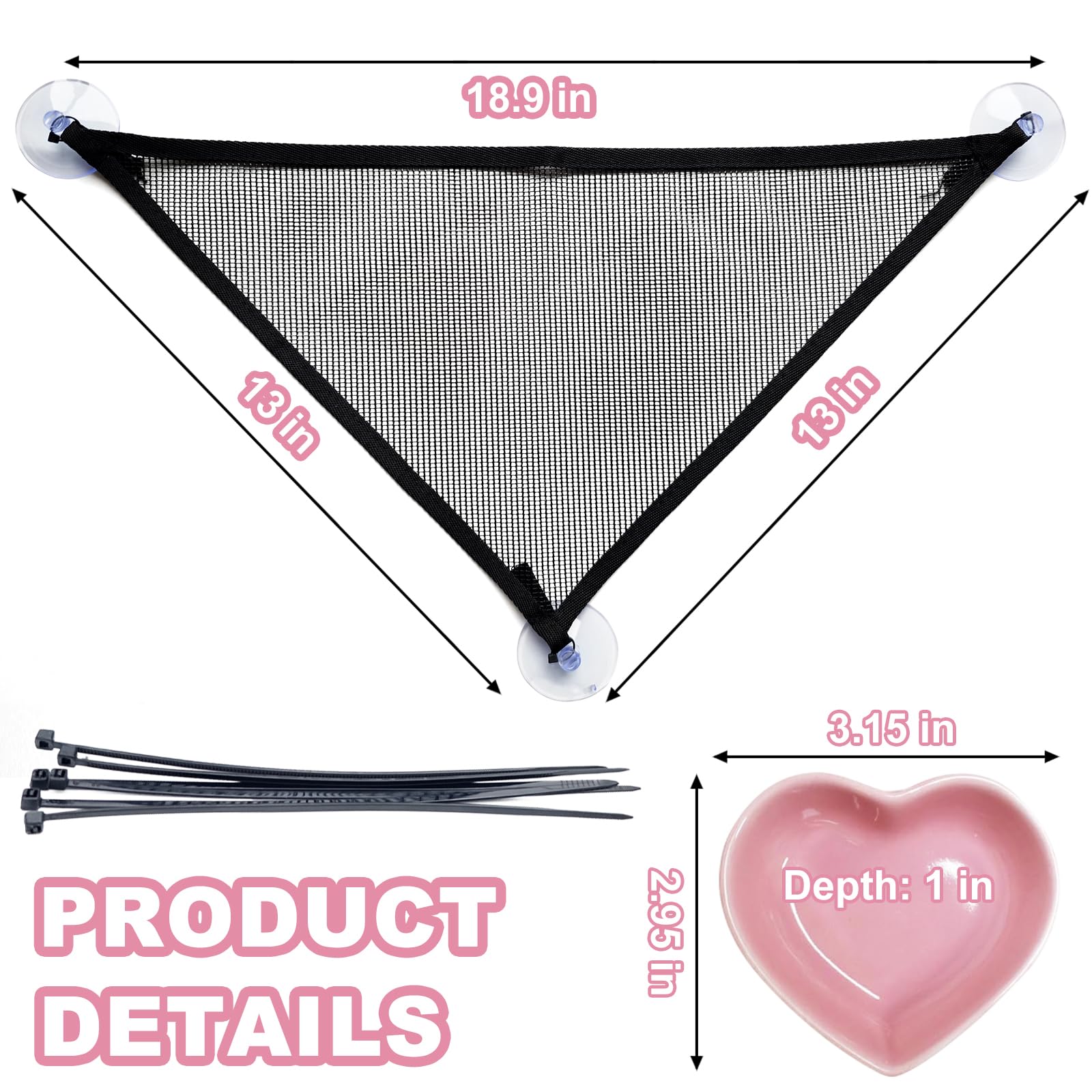 Axolotl Hamac pour aquarium avec gamelle, accessoires de réservoir Axolotl – Hamac en maille respirante pour reptiles avec plateau d'alimentation pour dragons barbu, geckos, lézards, serpents