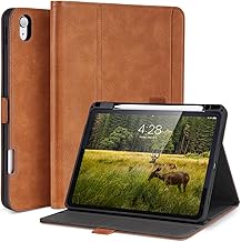 Case for iPad Air 11 Inch M4/M3/M2 & iPad Air 5/4 Gen,Brown | Pen Holder, Pocket, Protective Cover, PU Leather Case, Multi Angle Stand, Magnetic Closure, Auto Sleep/Wake Up