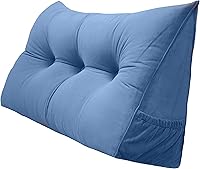 Vista 44 de Almohada triangular de lectura para reposo en cama, cojín grande de refuerzo para respaldo de cabecero, almohada de cuña con funda extraíble y dos