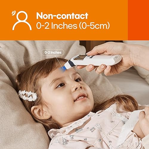 Miniatura 8 de HubiBaby - Termómetro digital infrarrojo para adultos y niños, termómetro para bebé con alarma de fiebre, rápido y preciso, ideal para toda la