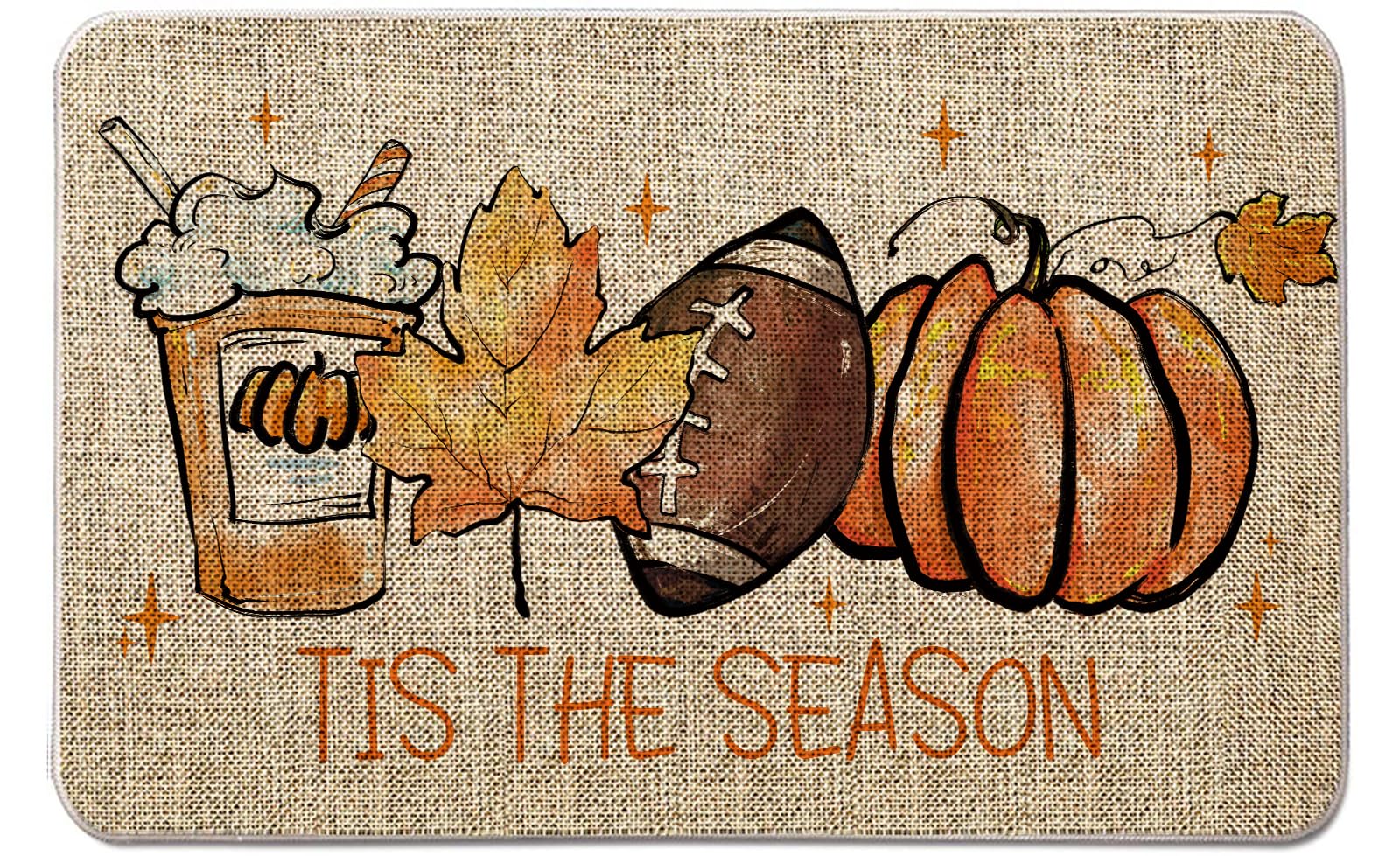 GAGEC Fall Welcome Door Mat Tis The Season Outdoor Rug Football Pumpkin Doormat Entrance Rugs Autumn Farmhouse Home
