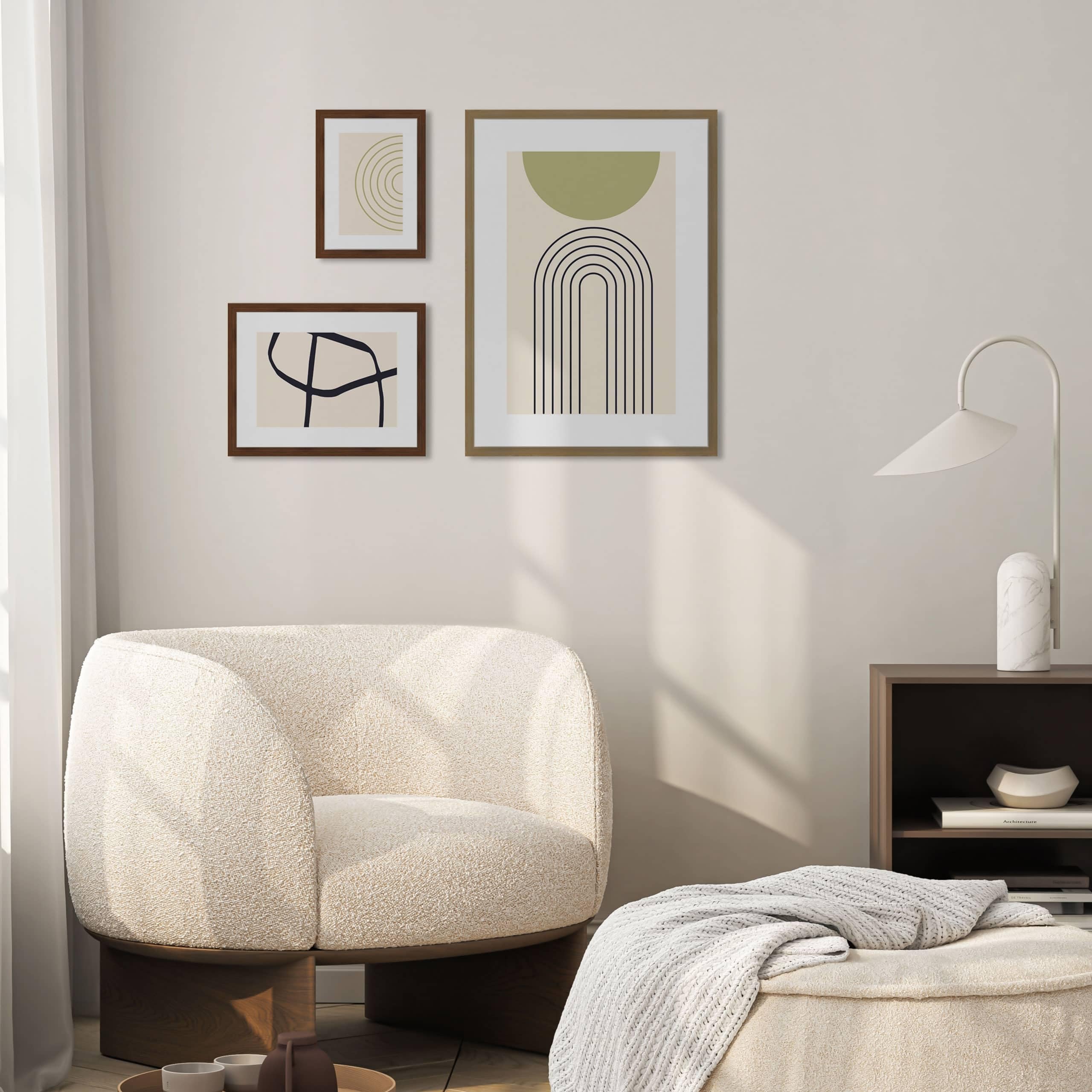 accent by nielsen Holz Bilderrahmen Velino, Set mit 3 Rahmen, Braun | Holz (MDF) Collage im Hoch- & Querformat zum Aufhängen Braun matt Echtglas