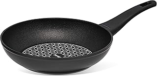 Prestige Thermo Smart 20cm Non Stick Frying Pan with Heat Indicator - Omelette Pan For Induction Hob, PFOA Free, Oven & Dishwasher Safe Cookware, Made In Italy,Black