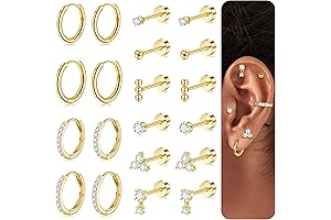 Maison Miru Gold Plated Flatback Stud Earrings