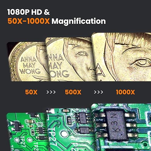 Miniatura 2 de Matatastudio M2C Microscopio digital inalámbrico 50X-1000X aumento WiFi portátil de mano 1080P HD con soporte ajustable para uso en interiores y